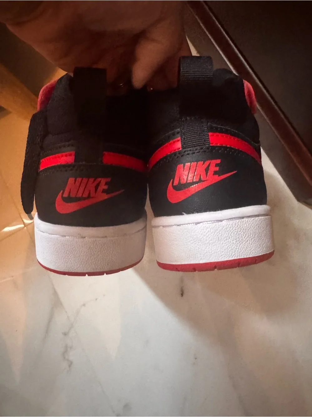 Nike Kids Mid-Top Sneakers in Black and Red